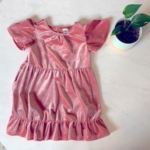 Toddler velvet fit and flare dress